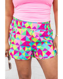 Azura Exchange Geometric High Waisted Athletic Shorts - M