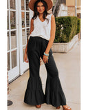 Azura Exchange Textured Ruffled Bell Bottom Pants - L