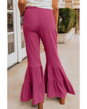 Azura Exchange Textured High Waist Ruffled Bell Bottom Pants - M