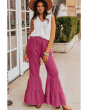 Azura Exchange Textured High Waist Ruffled Bell Bottom Pants - M