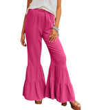 Azura Exchange Textured High Waist Ruffled Bell Bottom Pants - S