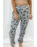 Azura Exchange Leopard Print Drawstring High Waist Jogger Pants - L