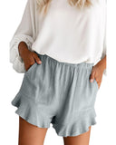 Azura Exchange High Waist Ruffle Shorts with Pockets - L