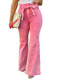 Azura Exchange High Waist Flare Leg Front Knot Jeans - 10 US