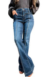 Azura Exchange High Waist Flare Jeans with Seam Stitching and Pockets - 12 US