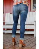 Azura Exchange Button Fly High Waist Skinny Jeans - 10 US