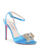 Satin Crystal Bow Sandal - 37 EU