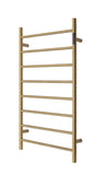 2023 Brushed Brass Gold stainless steel Heated Towel Rail rack Round AU 1000*620mm Timer