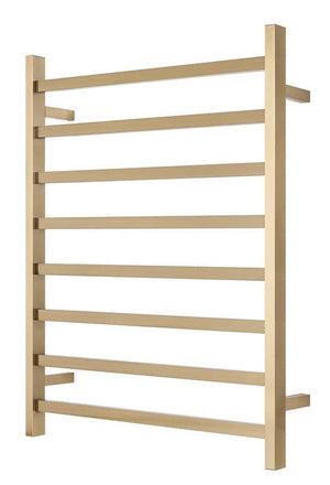 2023 Brushed Brass Gold stainless steel Heated Towel Rail rack Square AU 1000*850mm No Timer