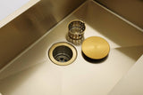 2021 Burnished Brass Gold stainless steel 304 double bowl kitchen sink with drainer on right tap hole