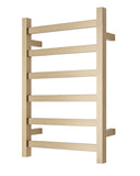 2023 Brushed Brass Gold stainless steel Heated Towel Rail rack Square AU 650*450mm No Timer