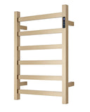 2023 Brushed Brass Gold stainless steel Heated Towel Rail rack Square AU 650*450mm Timer