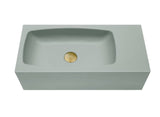 New Concrete Cement Wash Basin Counter Top Matte Mint Green Wall Hung Curved Basin