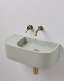 New Concrete Cement Wash Basin Counter Top Matte Mint Green Wall Hung Basin