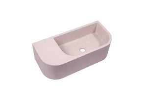 New Concrete Cement Wash Basin Counter Top Matte Pink Wall Hung Basin