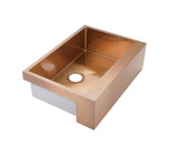 2021 New Burnished rose gold Copper stainless steel 304 Single bowl Butler Apron Farmhouse kitchen sink