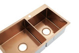 2023 Burnished rose gold Copper stainless steel 304 double bowl kitchen sink with tap hole