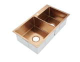 2023 Burnished rose gold Copper stainless steel 304 double bowl kitchen sink with tap hole