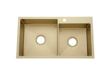 2021 Burnished brushed Brass gold Copper stainless steel 304 double bowl kitchen sink with tap hole