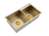 2021 Burnished brushed Brass gold Copper stainless steel 304 double bowl kitchen sink with tap hole