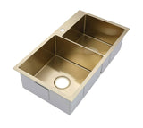 2021 Burnished brushed Brass gold Copper stainless steel 304 double bowl kitchen sink with tap hole