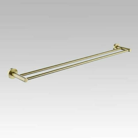 Luxurious Brushed Gold Stainless Steel 304 Towel Rack Rail - Double Bar 800mm