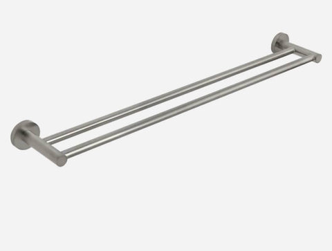 Luxurious Brushed Nickel Stainless Steel 304 Towel Rack Rail - Double Bar 800mm