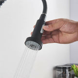 2022 Matte Black Quartz Speckled pull out with spray function spring kitchen mixer tap faucet