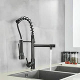 2022 Matte Black pull out with spray function spring kitchen mixer tap faucet Dual outlets