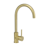 2023 Brushed Brass Gold Solid stainless steel  goose neck Swivel Kitchen tap PVD plated