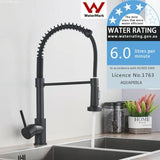 2023 Matte Black pull out with spray function spring kitchen mixer tap faucet