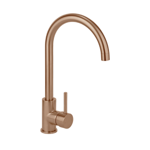 2023 Goose Neck Brushed  Copper rose gold Gunmetal stainless steel swivel kitchen tap mixer Gold