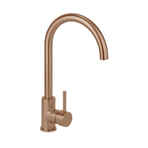 2023 Goose Neck Brushed  Copper rose gold Gunmetal stainless steel swivel kitchen tap mixer Gold