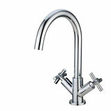 2023 Matte Black Cross 1/4 turn hot cold Solid stainless steel  goose neck Swivel Kitchen tap