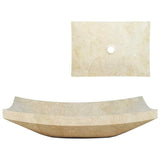 2021 Hand Crafted Marble Nature stone wash basin Herm??s Cream 500*350*120 mm