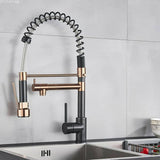 2022 Matte Black pull out with spray function spring kitchen mixer tap faucet Dual outlets