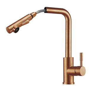 2023 Brushed Gold L Shape Pull out Kitchen tap stainless steel PVD plated