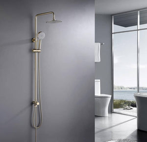 2023 Brushed Brass Gold Stainless Steel 304 made shower set with diverter 200 mm head sprayer hand held head