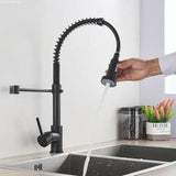 2023 Matte Black Brushed Nickel pull out with spray function spring kitchen mixer tap faucet