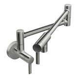 2023 Brushed Nickel Kitchen tap Wall Mounted Pot Filler Single Cold Water inlet