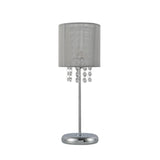 Emilia Table Lamp with Acrylic Drops - Grey Shade