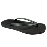 ARCHLINE Breeze Arch Support Orthotic Thongs Flip Flops Arch Support - Black - 38 EUR (Womens 7US/Mens 5US)