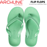 ARCHLINE Orthotic Thongs Arch Support Shoes Footwear Flip Flops - Dew Green - EUR 36