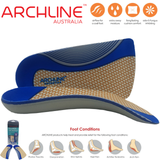 ARCHLINE 3/4 Slim Orthotics Plantar Fasciitis Insoles Balance Support Relief - EUR 44