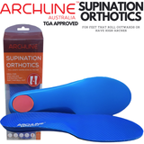 Archline Supination Orthotic Insoles - Full Length (Unisex) Plantar Fasciitis High Arch - Euro 45