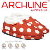 ARCHLINE Orthotic Slippers CLOSED Back Scuffs Moccasins Pain Relief - Red Polka Dots - EUR 38 (Womens US 7)