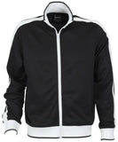 Identitee Mens Varsity Track Top Jacket Tracksuit Warm Winter Jumper Long Sleeve - Black/White - L