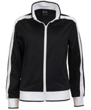 Identitee Ladies Track Top Jacket Tracksuit Warm Winter Full Zip Varsity Jumper - Black/White - S (6-8)