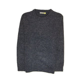 100% SHETLAND WOOL CREW Round Neck Knit JUMPER Pullover Mens Sweater Knitted - Navy (45) - 5XL