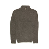 100% SHETLAND WOOL Half Zip Up Knit JUMPER Pullover Mens Sweater Knitted - Charcoal (29) - XXL